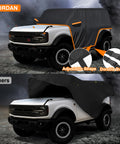 Ford Bronco 2 Door Cab Cover 420D Oxford Fabric Waterproof All Weather Sun Rain UV Dust Protection with Zipper Door on vehicle