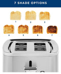2 Slice Stainless Steel Toaster With Extra Wide Slots For Bagels, Bread, Waffles And More, 7 Shade Settings From Light To Dark