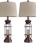 Set Of 2 Farmhouse Style Table Lamps For Living Room And Nightstand, 28 Inch Dimmable Touch Lamps In Oil Rubbed Bronze Finish, Includes 4 Bulbs, Rustic Industrial Lighting That Pops In Any Room