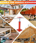 Beefy 4 Pack Adjustable House Jacks For Leveling 11 To 16 Inch Height Range 8820 Lbs Capacity Per Jack Galvanized Telescoping Support Jacks For Crawlspace And Basement with various applications like house renovation, bridge support, workshop.