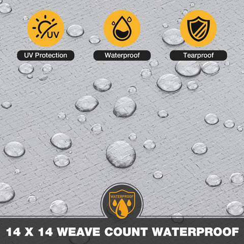 Heavy Duty 16x20 Foot Tarp With Brass Grommets And Reinforced Edges 14 Mil Thick Waterproof Poly Tarp showing water droplets