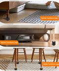 Heavy Duty Bed Risers Round Floor Lifts For Couch Sofa Desk Table And Fridge Adjustable Height placed under various furniture legs.