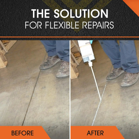 Pro Grade Concrete Crack Repair Kit With Quick Drying Filler And Static Mixer For Pavement And Driveway Sealing, 21 Oz Gray in use