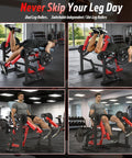 Pro Grade Unilateral And Bilateral Leg Extension And Curl Machine With Convertible Seated Leg Extension And Lying Leg Curl Bench for Home Gym