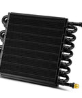 Heavy Duty 16 Pass Aluminum Transmission Oil Cooler Kit With One Half Inch Universal Lines 16 Row Tube Fin Aftercooler in black