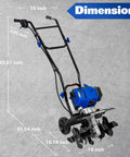 46Cc Four Cycle Gas Powered Rototiller Cultivator With 16 Inch Heavy Duty Steel Tines And Adjustable Wheels