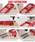 Step-by-step guide showing Premium Aluminum Door Hinge Jig And Lock Installation Template Kit For Dead On Router Cuts Flawless Wood Door Mortise Work.