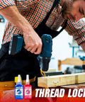 Thread Lock blue and red thread locker bottles, 50ml each, for nuts, bolts, and metal fasteners