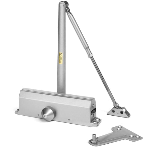 Grade 1 Heavy Duty Commercial Door Closer With Adjustable Spring Size 1-4, Self Closing, ADA Compliant, Surface Mount, Aluminum Finish, Non Handed For Regular Arm, Top Jamb Or Parallel Arm, Series 1614