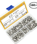 160 Piece Hammer Head T Slot Nut Kit For Aluminum Profiles M3 M4 M5 Drop In Nuts in plastic organizer box