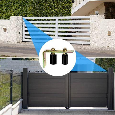 Sliding Gate Roller Guide Set With Beefy L Shape Brackets And Nylon Rollers Adjustable Gate Roller Assembly For Sliding Gates Includes Bolts And Nuts Black Finish 2 Sets