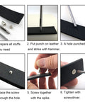 Step-by-step guide on using Top Shelf 70 Piece Gold Screwback Spike Studs Set Zinc Alloy Assorted Shapes for leather work.