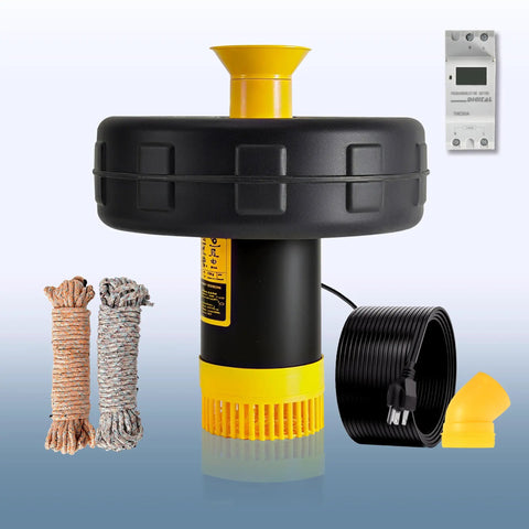 1 HP Pond Fountain Pump with Timer and 15000 GPH Flow, 100 Ft Power Cord, Dual Spray Patterns, Energy Efficient Water Circulation