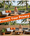 Natural Reed Fencing Roll Bamboo Privacy Screen for Patio Balcony Garden and Yard Outdoor Privacy Fence Roll Decorative Reed Screen Before and After Installation, 3.8 ft by 16.4 ft