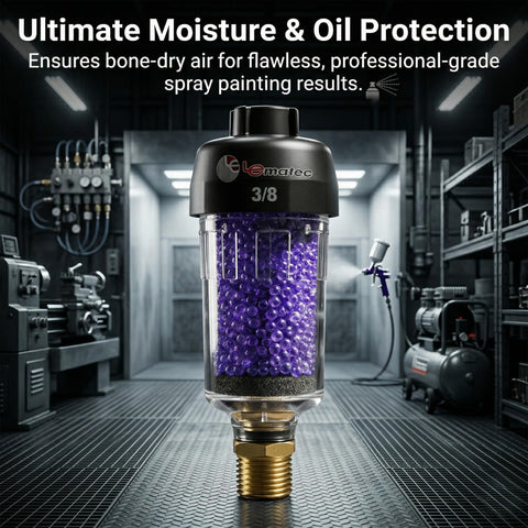 Desiccant Air Dryer System With Filter For Pneumatic Tools And HVLP Paint Guns Keeps Oil Water And Moisture Outta Your Lines