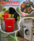 Real Deal Portable 5 Gallon Bucket Washing Machine With Rugged Rotary Agitator for pre-washing heavily soiled clothes.