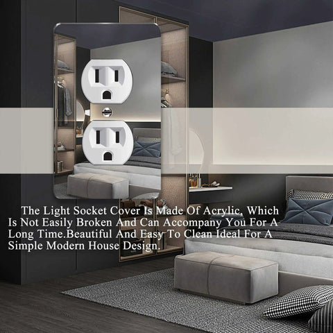 Three Pack Mirror Acrylic Outlet Covers And Light Switch Plates For Modern Homes Durable Mirrored Wall Plates close-up