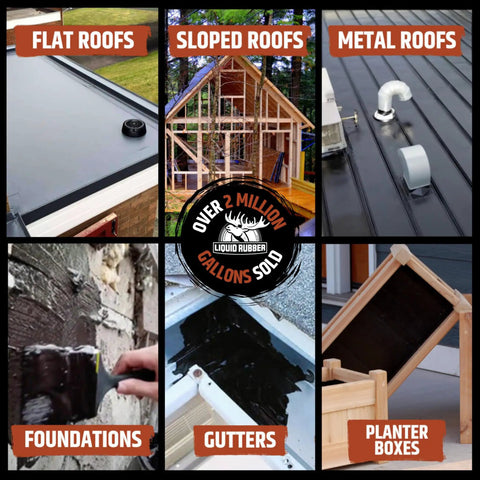 DIY Waterproof Sealant For Flat, Metal And Low Slope Roofs, Foundations, Gutters And More, Flexible Rubber Membrane for various applications