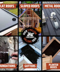 Waterproof Sealant For Flat And Metal Roofs And Foundations DIY Leak Repair Coating With Flexible Protective Membrane scene.