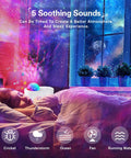 Star Projector For Bedroom 4 In 1 With Bluetooth Speaker Remote And Timer 10 Color LED Lights projecting stars on bedroom ceiling