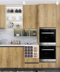 Kitchen cabinets covered with 36 Inches By 200 Inches Wood Grain Contact Paper Peel And Stick Wallpaper Waterproof Self Adhesive