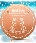Pure Copper Bird Bath Purification Disk For Chemical-Free Water Rust-Resistant Deicer Heater Bowl Winter Solar Powered Bird Bath Accessory For Ground Garden Hummingbird Fountains And Outdoor Decor, with frog design