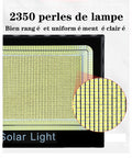 Close-up of JUDYSSY Solar Garden Outdoor Lights 300W LED panel showing 2350 lamp beads, highlighting bright light design.