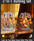 Dope Flower Building Blocks Kit For Adults Women With Artificial Flowers Craft Set Featuring A Butterfly Wishing Tree Design For Creative Botanical Decor And Dual Purpose Garden Style Build, 2-in-1 lit and unlit