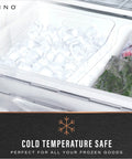 Smooth Operator Clear Plastic Storage Bins Large Two Pack Tough As Nails multipurpose bin filled with ice, cold temperature safe.
