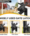 Heavy Duty Self Locking Gate Latch Post Mount for Wood and PVC Fences durable metal gate lock for secure yard.