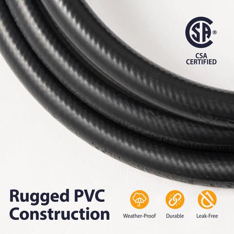 Propane Regulator Hose With Valve 6Ft Quick Connect QCC1 Three Eighths Inch Female Flare CSA Certified Safety No Fuss Setup PVC material