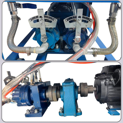 Heavy Duty Polyurethane Foam Spray Machine For Roof And Wall Insulation Featuring Fast Cure And Flawless Coating Coverage Built Like A Tank For Smooth Jobsite Execution showing dual pumps and motor connections.