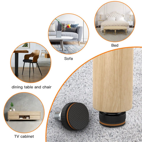 20 Set Built Tough Furniture Levelers With Floor Protectors, Screw In Adjustable Feet for various furniture on carpet