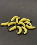 Rugged Rubber Maggots Bait Set For Freshwater Fishing With 12 Hooks And 12 Worms Crappie Bluegill Trout Panfish Lures