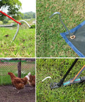Heavy Duty 9 Inch Metal Tent Stakes, 25 Pack, Anti Rust Galvanized Steel Ground Stakes securing tarps and fences in grass.