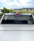 Dodge Ram Rear Window American Flag Decal Matte Black USA Flag Sticker on truck back sliding window, easy install.