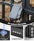 Key Lock Box With Removable Cable Shackle For Indoor Or Outdoor Use, Waterproof 4 Digit Resettable Combo mounted on door
