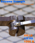 Heavy Duty Stainless Steel Cable Tie Tool Kit With 100 Pack 11.8 Inch Self Locking Metal Zip Ties on metal bar with text