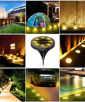 8 Pack Solar Ground Lights Waterproof IP68 For Pathway And Yard Lit Warm White Landscape Lighting with long-lasting power