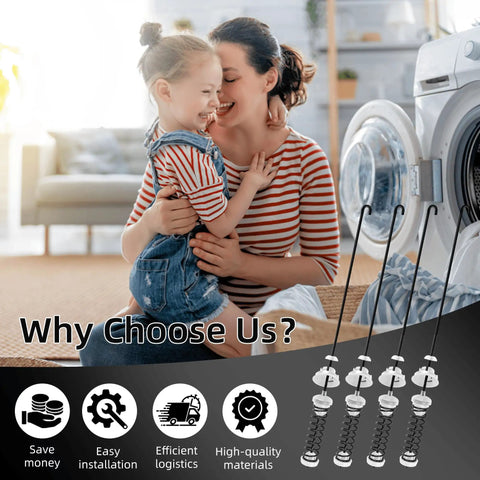 Universal Washer Suspension Rod Kit Front Load Easy Install No Fuss Replacement W10780045 Replaces W10537442 W10537443 W10622030