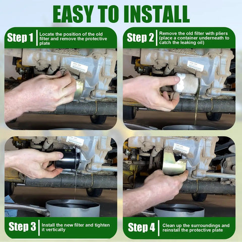 Installation steps for Two Pack 52114 Hydro Gear Transmission Filters For Riding Mowers Fits Toro
