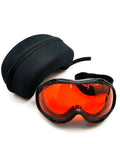 OD5 Plus Laser Safety Glasses for 190 to 540 Nm Absorption Type Protective Goggles with case, orange lenses.