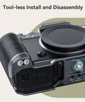 Zf Handgrip L Shape Grip for Nikon Zf shown with ergonomic silicone grip and built-in Arca quick release plate.