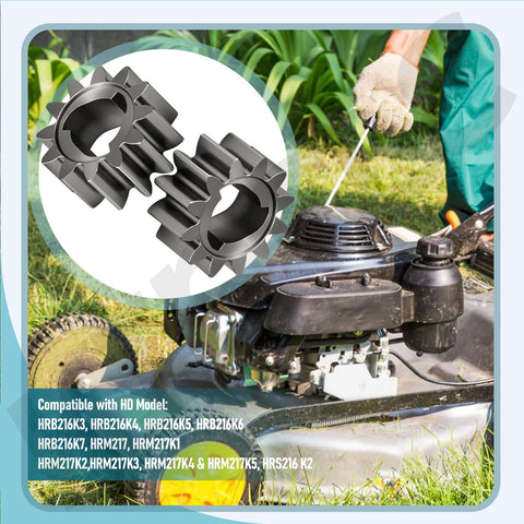 Honda Mower Drive Wheel Gears Kit 12 Tooth Replacement Includes 42661-VE2-800 Gears with lawn mower in background