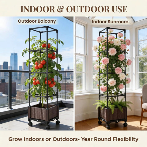Self Watering Tomato Planter With Trellis 64 Inch Bed ✓
