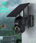 Solar Powered Outdoor Security Cam Wire Free With 360 Degree View And 2K PTZ Color Night Vision Human Detection on wall