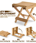 Foldable Shower Stool For Tiny Bathrooms Bamboo Foot Rest And Shaving Stool Space Saver Portable Folding Shower Bench setup guide.