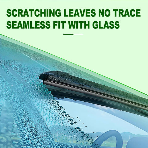 Premium All Season Windshield Wiper Blades 22x22 Inches Direct Hook Beam clearing water droplets from windshield, seamless fit.