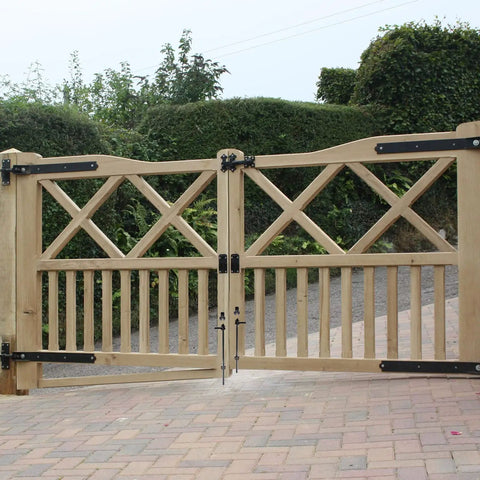 Heavy Duty Cane Bolt And 18 Inch Drop Rod Kit Built Like A Tank With Black Powder Coating For Outdoor Wood Fence Gates on wooden gate.