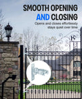 4 Pair Wall Mount Gate Hinges 1-3/8 Inch Heavy Duty Galvanized Steel For Chain Link Fences Outdoor Gates shown installed